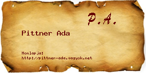 Pittner Ada névjegykártya